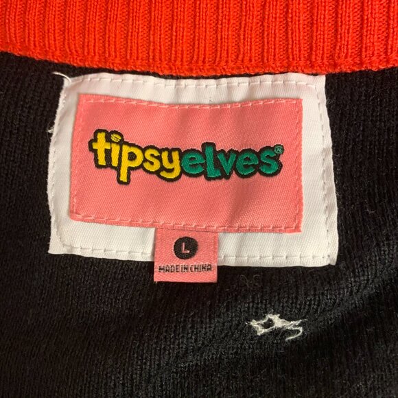 Tipsy Elves Sweater Size Large Cardigan Candy Cane Sequins Christmas in July - Picture 5 of 11